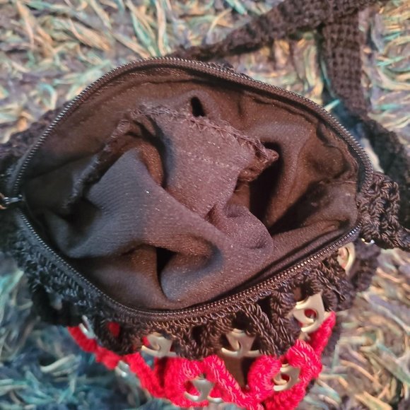 Upcycled Crochet Soda Tab Hand Bag Goth Punk Emo Grunge - Picture 8 of 8